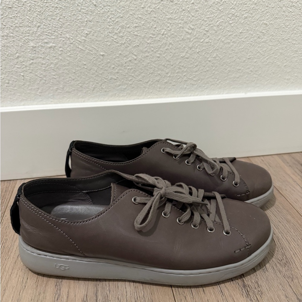 UGG Men's Dark Brown Leather Sneakers